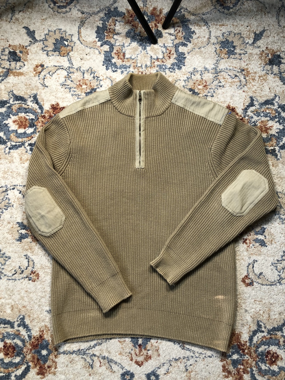 Legendary Whitetails Sweater Mens Large Quarter Zip Pullover Canvas Trim Outdoor